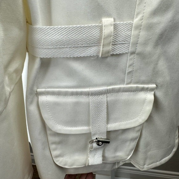 Anthracite by Muse Sz 14 Women's White Zip Front Jacket Belted - Picture 3 of 6